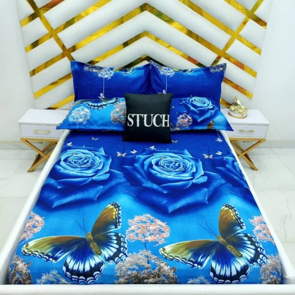 3D Rose 4/6 Bedsheet with Two Pillowcases