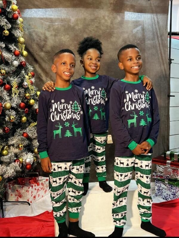 Navy Blue Christmas Pajamas (Kids)
